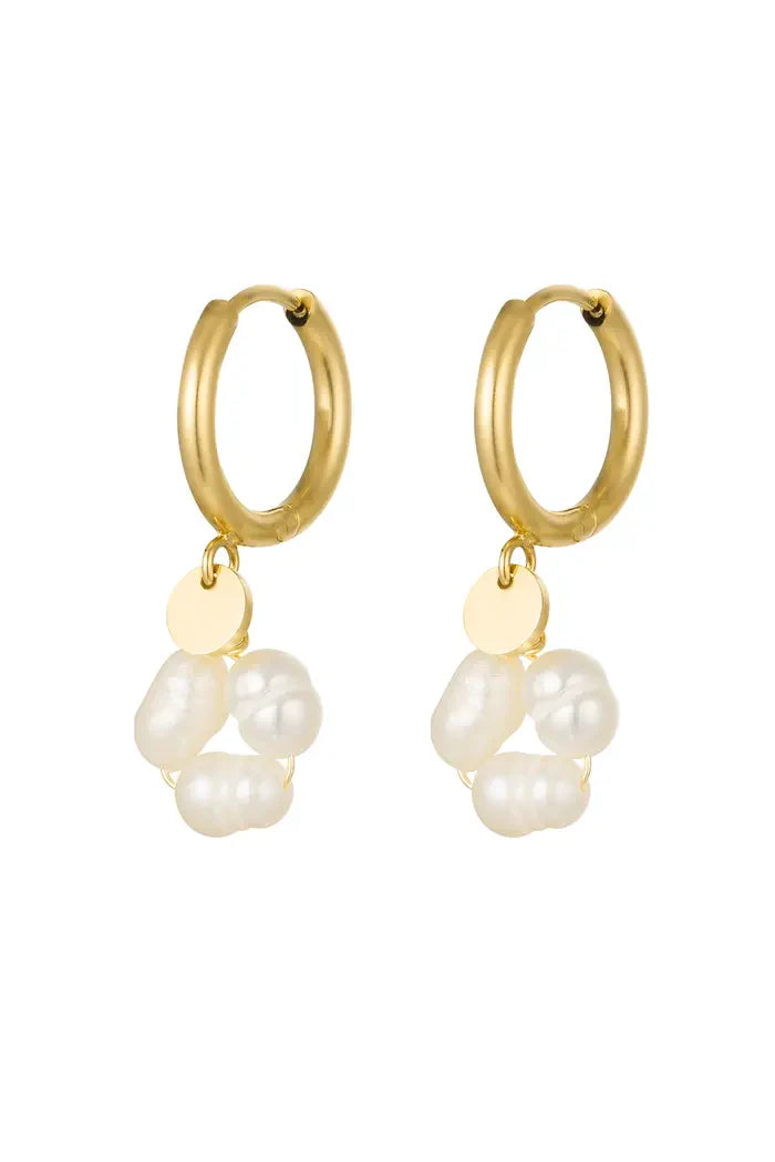 Mini pearl earrings - Gold