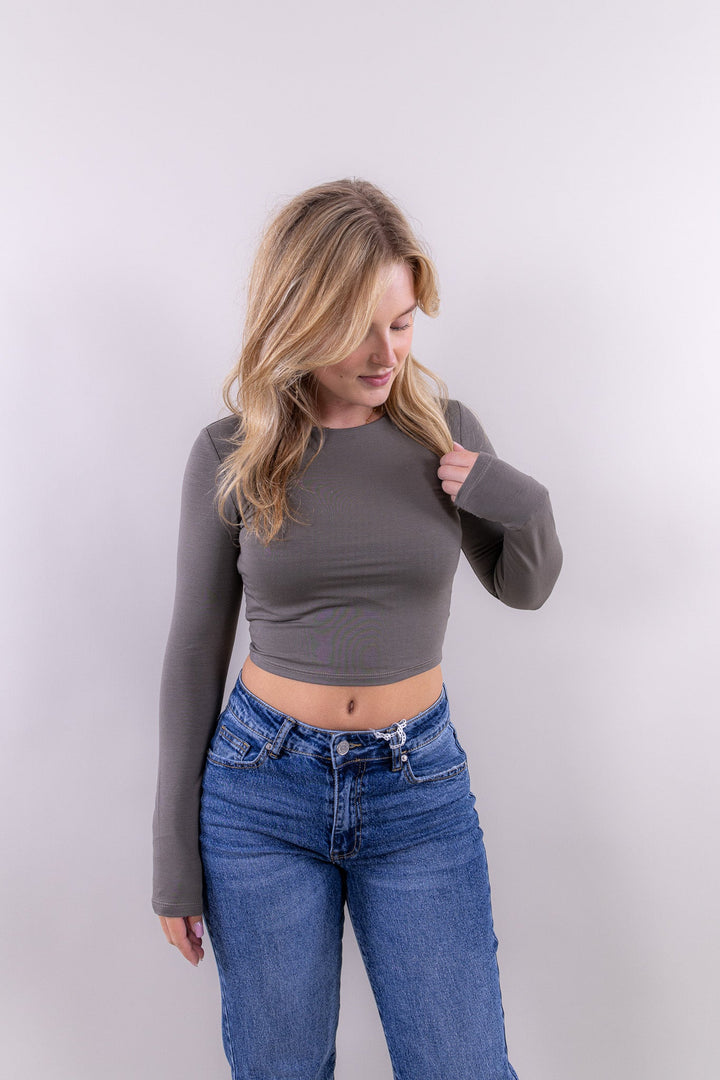 Leah Essential Top – Cropped Langarm