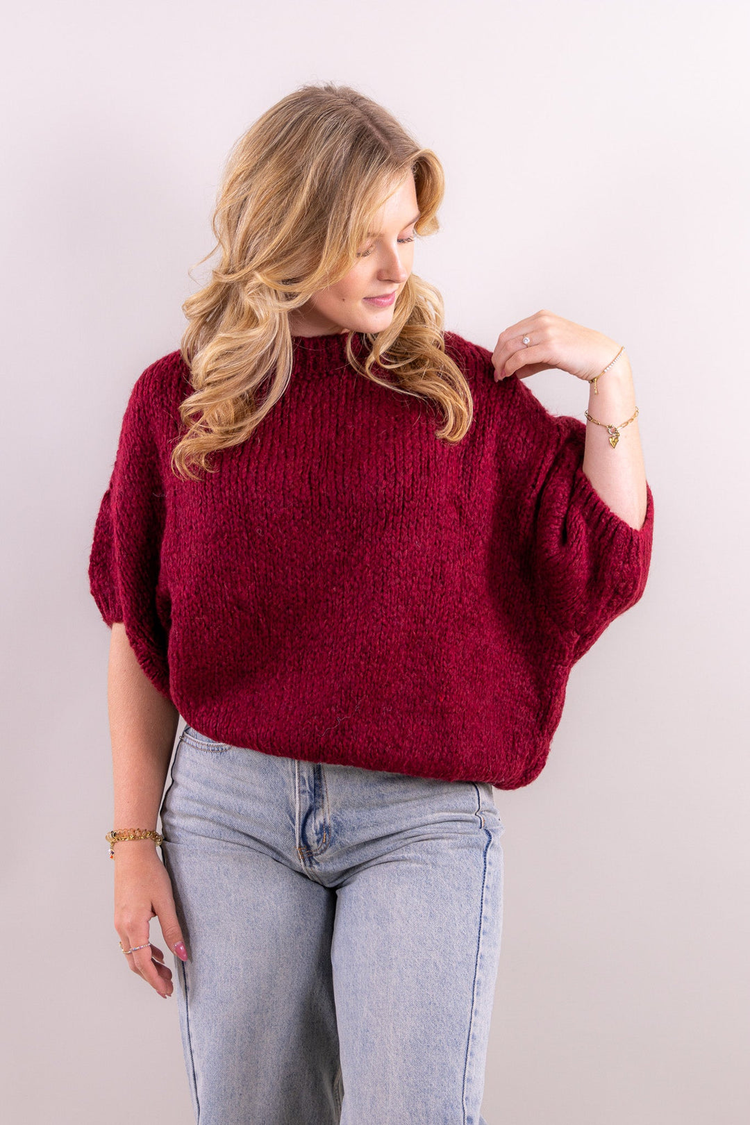 Leah’s Kurzarm-Strickpullover