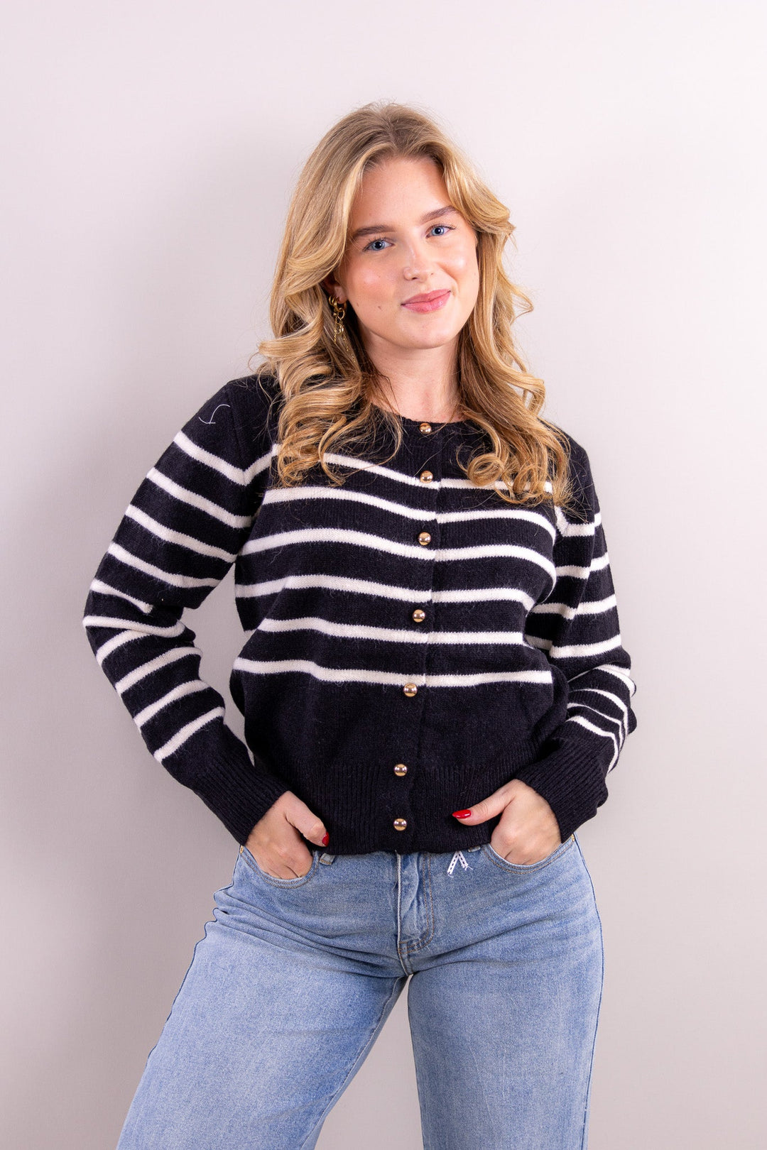 Lilou Strickjacke mit Streifen